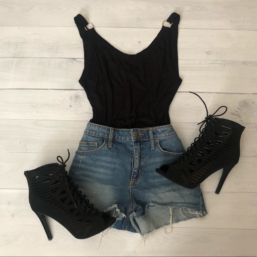 Free People B Side Bodysuit Black NWT